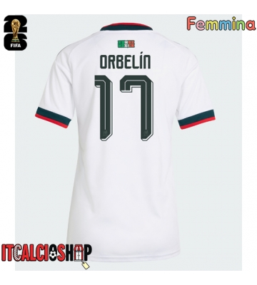 Messico Orbelin Pineda #17 Seconda Maglia Femmina Mondiali 2026 Manica Corta